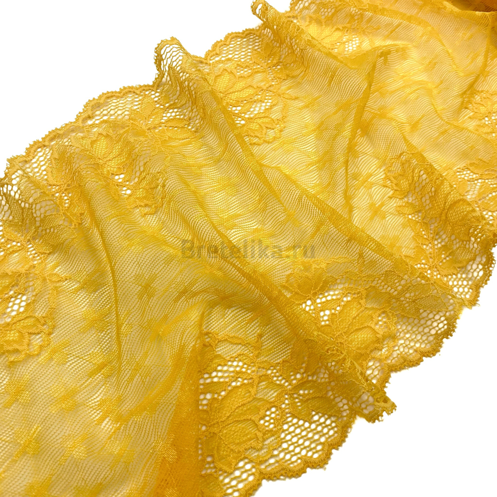 Кружево эластичное насыщено-желтое 19 см