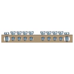 Шина ЭРА NO-122-15 PEN земля-ноль 6х9мм 10/1 латунная с креплениями по центру