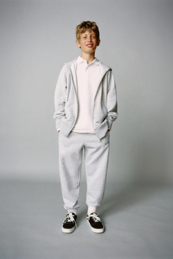 ZARA БАЗОВАЯ ТОЛСТОВКА НА МОЛНИИ, СЕРЫЙ МЕЛАНЖ