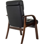 Кресло для посетителей Бюрократ T-9932Walnut, Экокожа, Черная