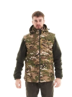 Жилет тактический утепленный камуфляжный на флисе мультикам