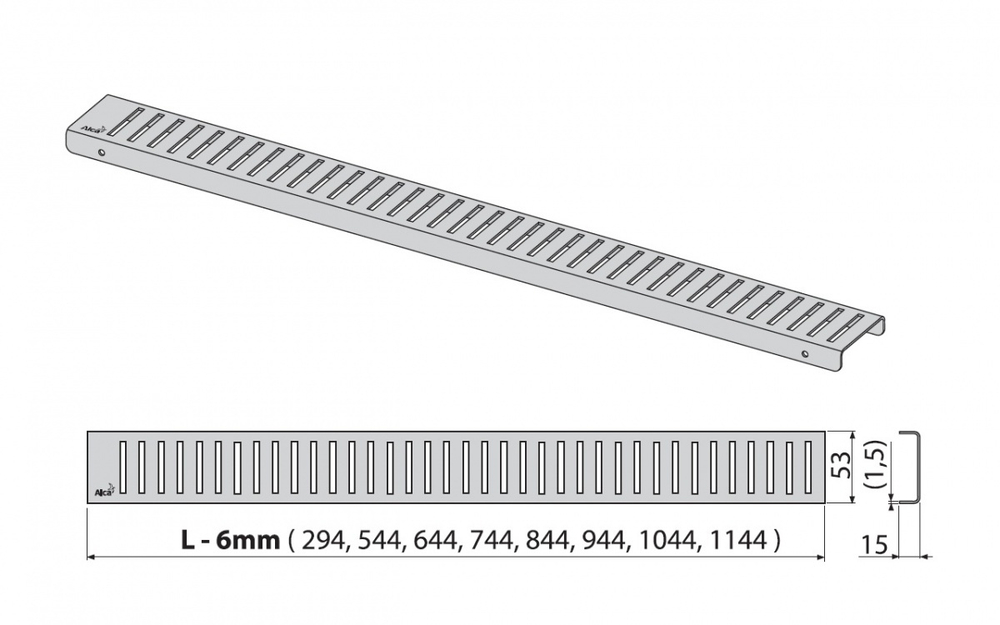 Решетка для водоотводящего желоба Alcaplast PURE-650L