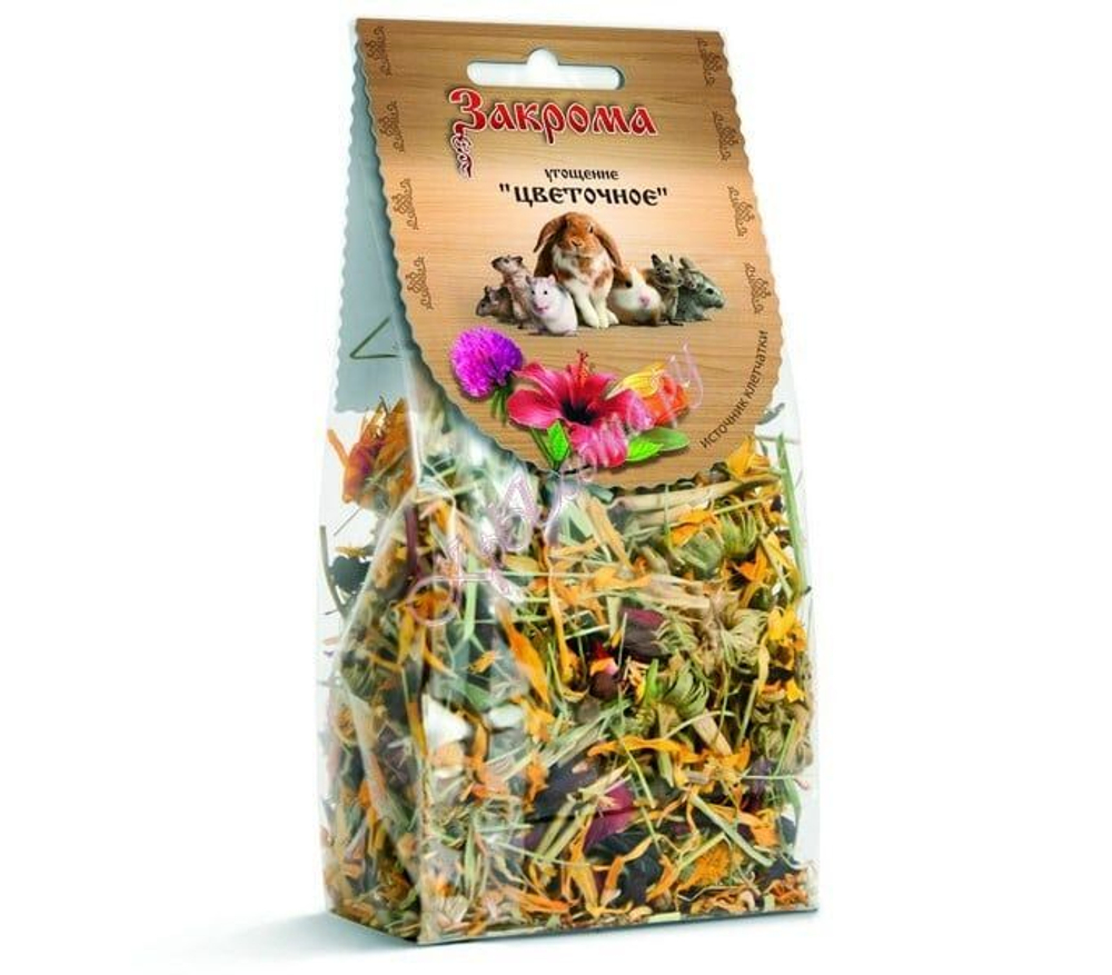 ЗАКРОМА Лакомство для грызунов Угощение цветочное, 35 г