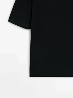 Massimo Dutti Футболка из 100% хлопка, черный