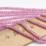 Фианит Рондель бусины (кубический цирконий), цвет розовый, размер около 2*3 мм, цена за нить 38 см