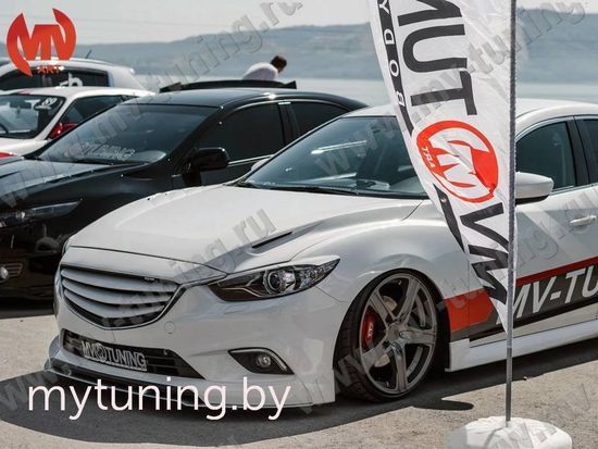 Сплиттер №1 под клыки переднего бампера SkyActivSport для Mazda 6