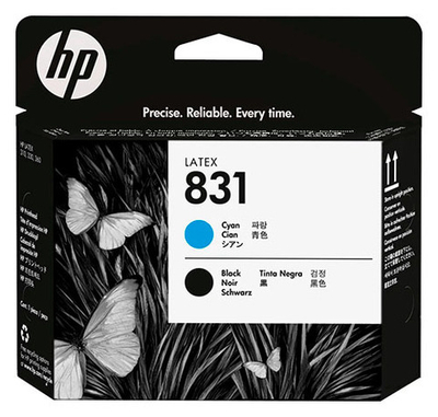 Печатающая головка HP 831 голубая, черная, LATEX