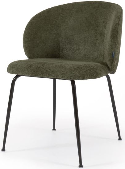 Стул Minna из зеленого бархата на стальных ножках с черной отделкой La Forma Испания 