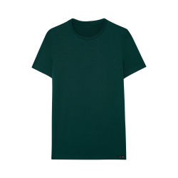 Мужская футболка темно-зеленая HOM TENCEL SOFT Tee-Shirt Crew Neck 402593_4000DG