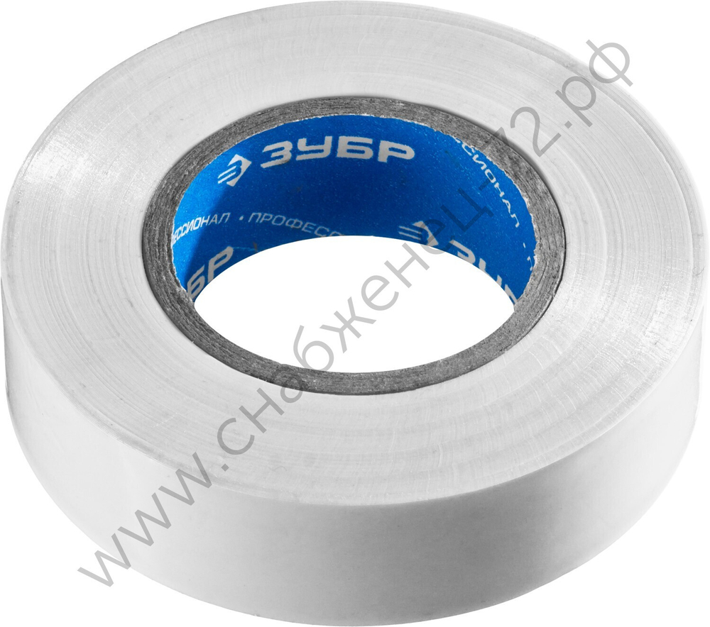 ЗУБР Электрик-20 19 мм х 20 м белая Изоляционная лента ПВХ, ПРОФЕССИОНАЛ (1234-8)