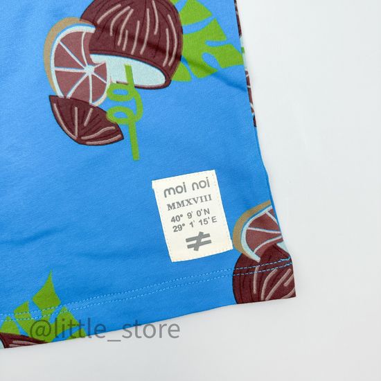 Футболка из футера (тонкого) Moi Noi, Кокосы на Ярко-синем