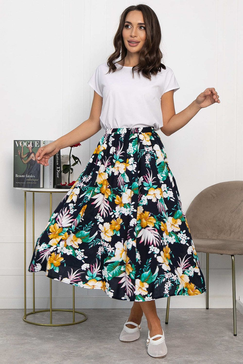 Юбка Льюис (цветы) Ю14022-10М LT Collection