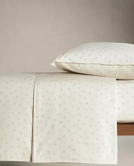 ZARA HOME ДЕТСКАЯ ПРОСТЫНЯ С ЦВЕТОЧНЫМ ПРИНТОМ, СИНИЙ