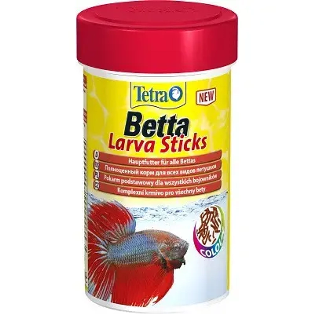 Tetrabetta larvasticks корм в форме мотыля для петушков и других лабиринтовых рыб 100 мл