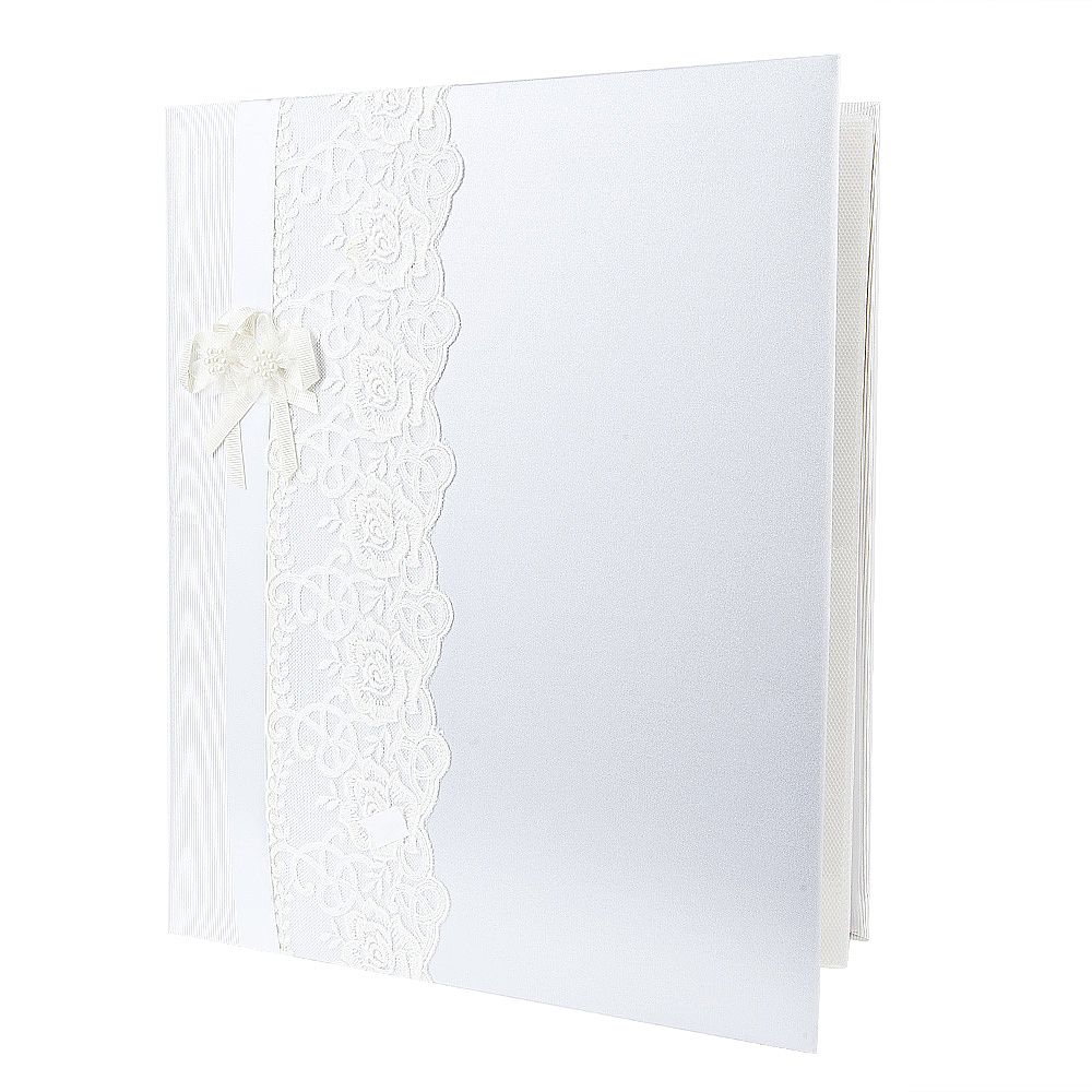 Альбом для фотографий (свадебный) "Кружева" (28*33*4,5см.) на 240 фотографий (10*15см.) + 3-и магнит