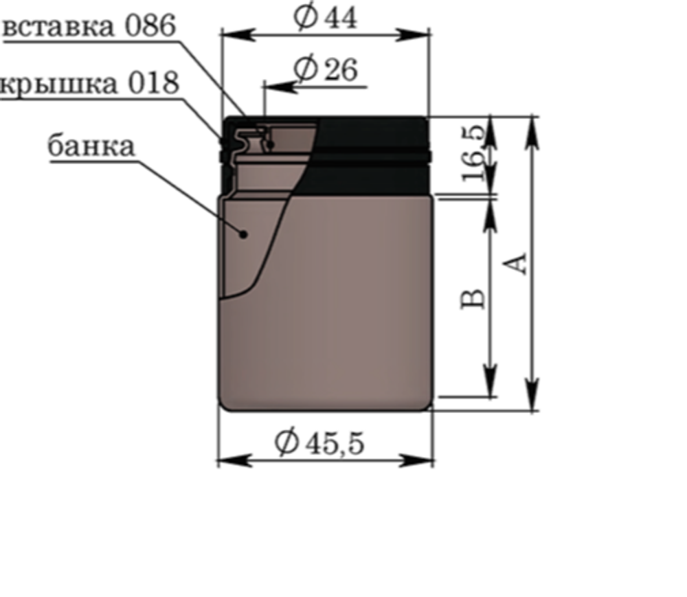Банка 50 мл 35 мм ПНД
