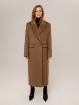Пальто из шерсти коричневое