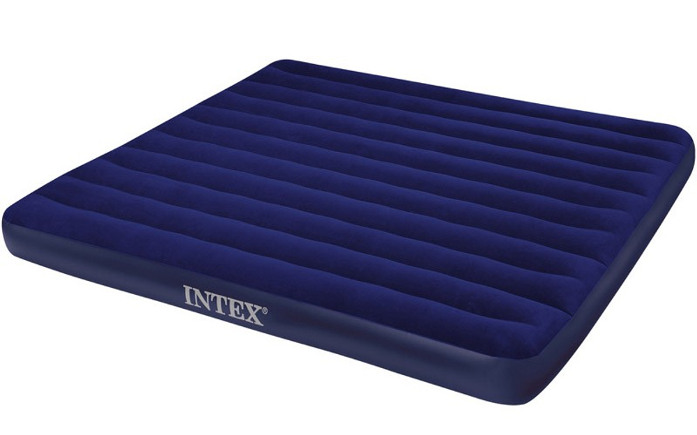 Надувной матрас Intex King Downy Royal Blue, 183х203х25 см.