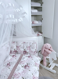 Комплект постельного белья Lepre New Lovely Roses 6 предметов 125х65 см белый/розовый