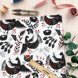 Ткань муслин русская жар-птица