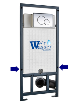 Кнопка черная матовая нажимная для инсталляции WeltWasser  WW MARBERG 507 RD MT-BL  10000010238  Круглая