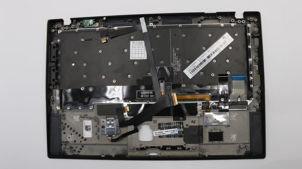 Верхняя панель с клавиатурой (топкейс) для ноутбука Lenovo X1 Carbon 6th Gen раскладка - английская, с подсветкой, черная, с отпечатком пальца (01YR647), оригинал