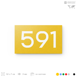 Номер на дверь 591, табличка на дверь для офиса, квартиры, кабинета, аудитории, склада, желтая 120х70 мм, Айдентика Технолоджи