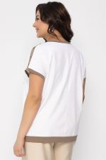 Блуза Валетта (бело-коричневая) Б13405-20М LT Collection