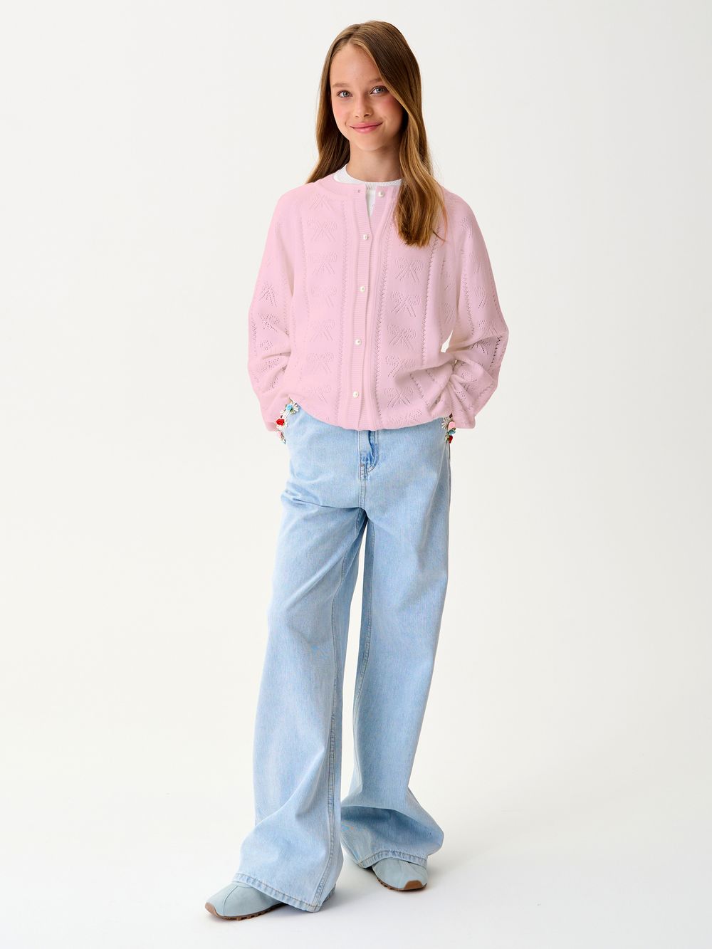 Кардиган для девочки AT1385 розовый