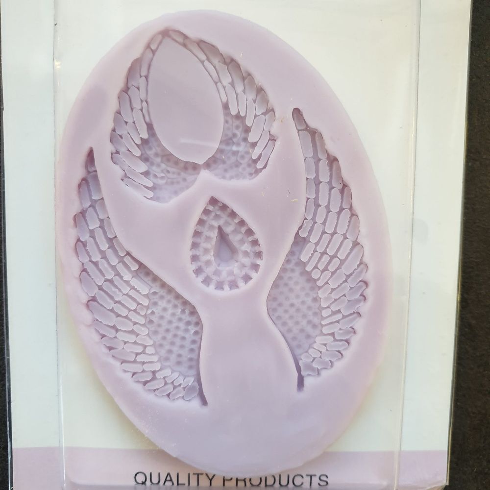 Молд Крылья Ангела, 2 размера, сиреневый силикон (Китай)