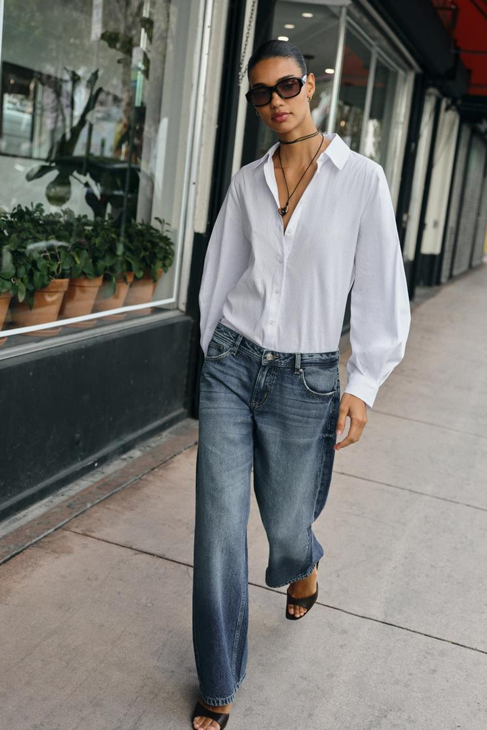 ZARA ДЖИНСЫ Z1975 ПРЯМОГО КРОЯ С НИЗКОЙ ПОСАДКОЙ, СИНИЙ