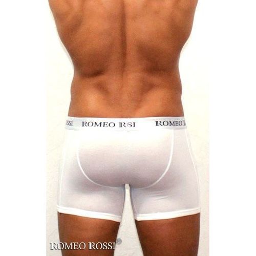 Мужские трусы боксеры удлиненные c резинкой Romeo Rossi белые RR7001-01