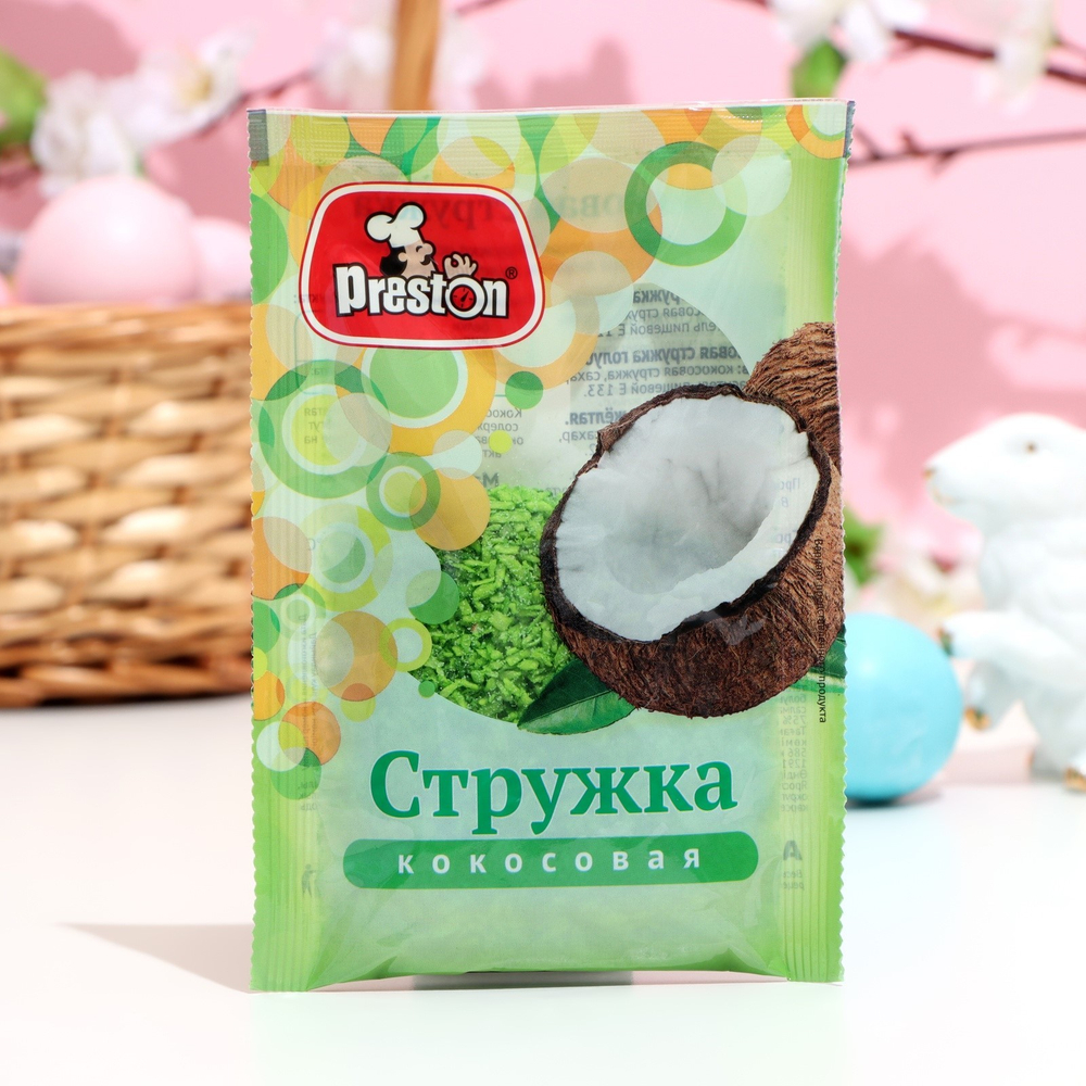 Кокосовая стружка зеленая "Preston", 40г 9495836