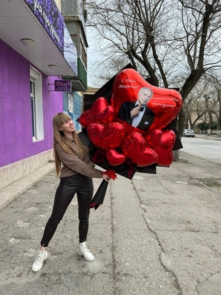 Букет-гигант из шаров с фотографией