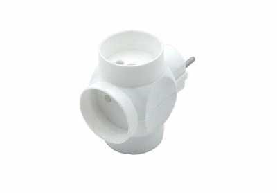 Тройник сетевой крест белый