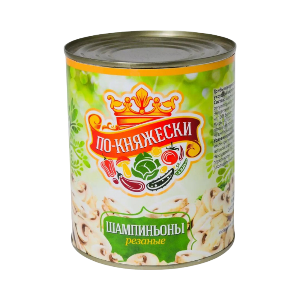 По-Княжески Шампиньоны резанные 850г