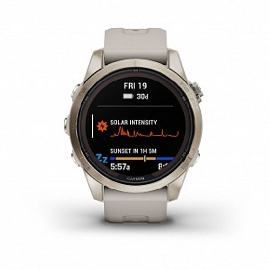 Умные часы FENIX 7S PRO Sapphire Solar золотистый корпус со светло-песочным ремешком