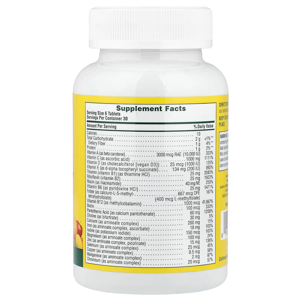 NaturesPlus, Source of Life®, оригинальные мини-таблетки, добавка с мультивитаминами, минералами и концентрированными цельными продуктами, 180 таблеток