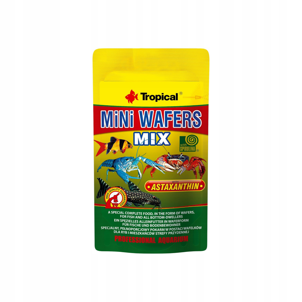 Корм для рыб "Tropical" PR Mini Wafers Mix  18г, пластинки для донных рыб и ракообразных