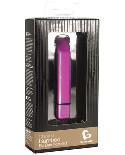 Розовая вибропуля со скошенным кончиком Bamboo (Цвет: розовый)