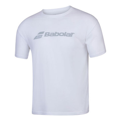 Мужское теннисное поло Babolat Exercise T-Shirt Men - White, Lightgrey