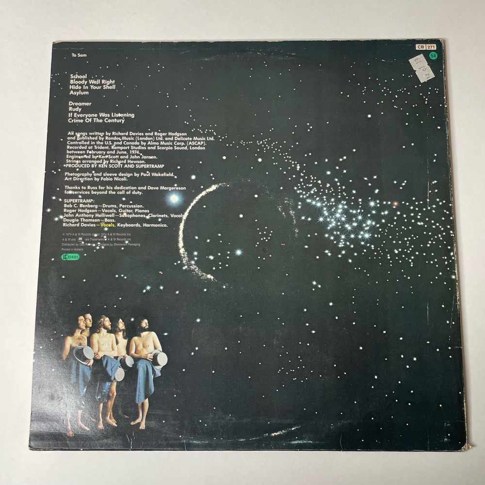 Винтажная виниловая пластинка LP Supertramp Crime Of The Century (Holland 1974)