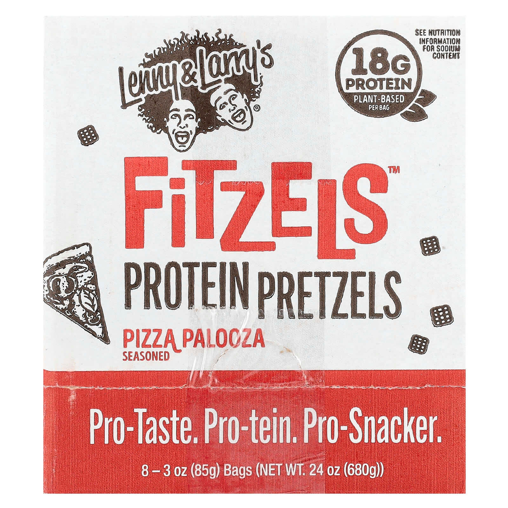 Lenny & Larry's, Fitzels ™, протеиновые крендели с пиццей Palooza, 8 пакетиков по 85 г (3 унции)