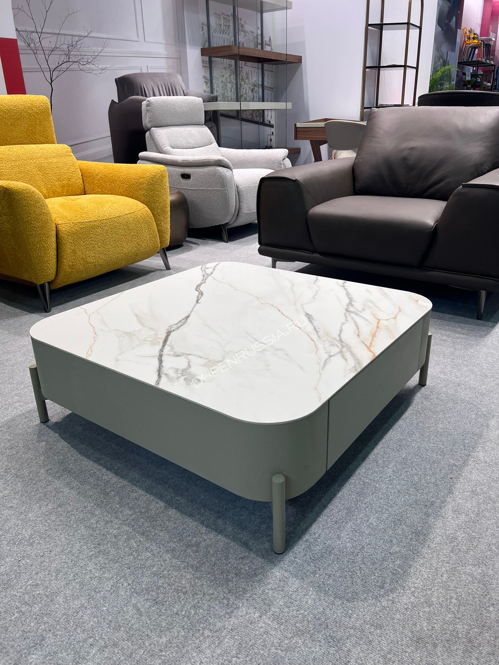 Стол журнальный CT2360 (90) бежевая матовая керамика/DR#45/бежевый