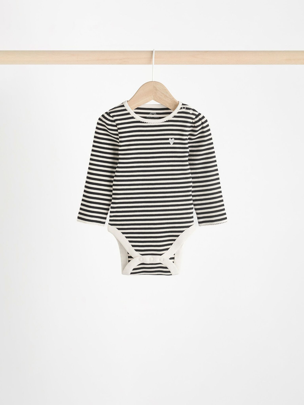 Боди с длинным рукавом для малышей Next N95-272, 3 шт., Черный, Молочный