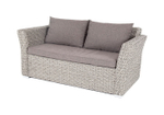 "Капучино" диван из искусственного ротанга (гиацинт) двухместный, цвет серый
