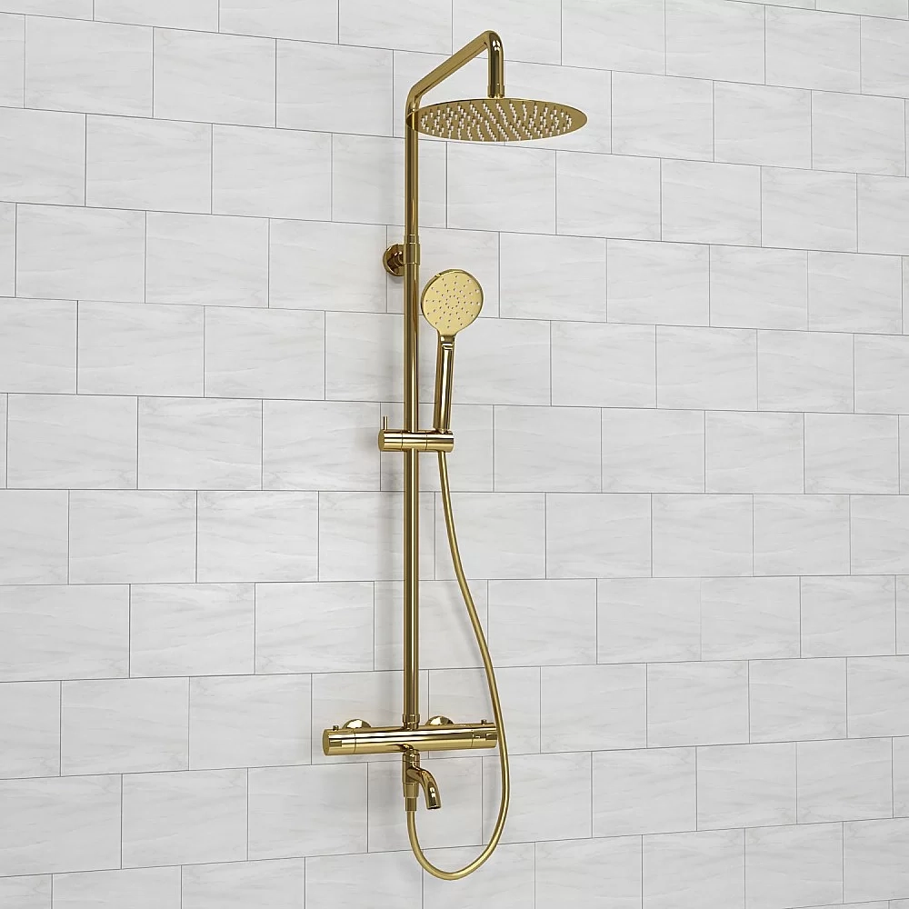 Душевая система WasserKRAFT Sauer A188.208.348.PG Thermo золото