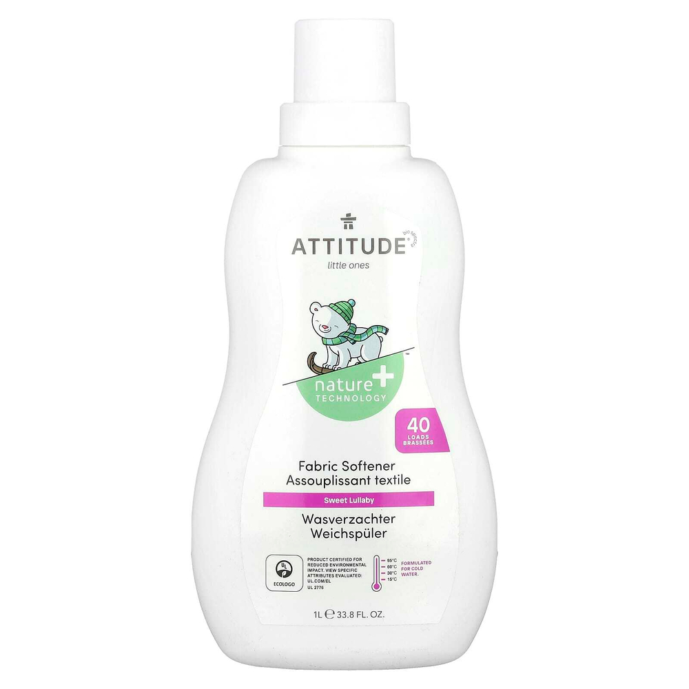 ATTITUDE, Little Ones, кондиционер для белья, сладкая колыбельная, 40 порций, 1 л (33,8 жидк. унц.)