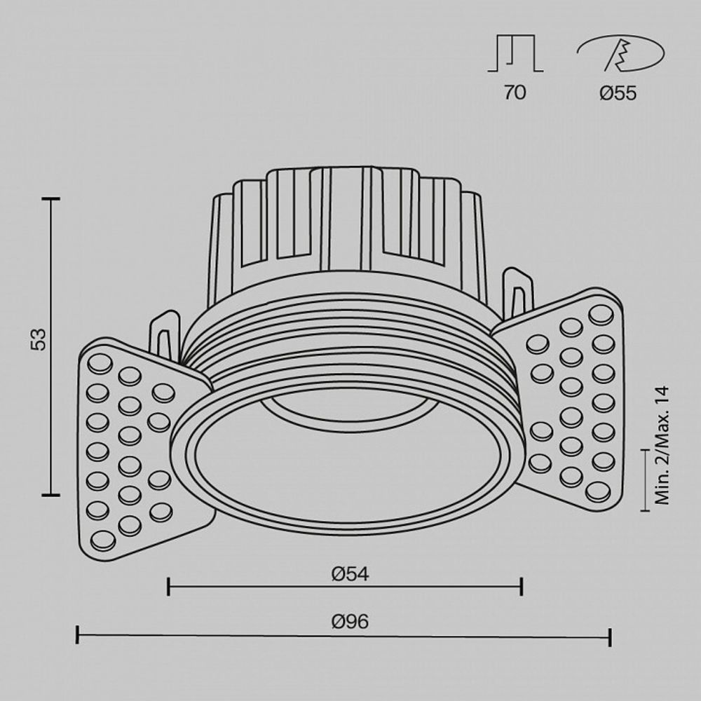 Встраиваемый светильник Maytoni Round DL058-7W2.7K-TRS-B