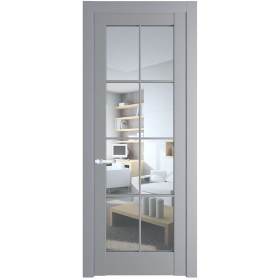 Межкомнатная дверь эмаль Profil Doors 4.1.2 (р.8) PD смоки стекло прозрачное
